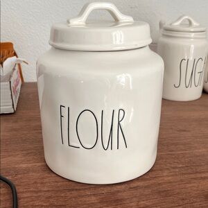 Rae Dunn Cream Ceramic Flour Canister